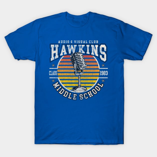 Stranger Things Hawkins Middle School A.V. Club T-Shirt by Alema Art